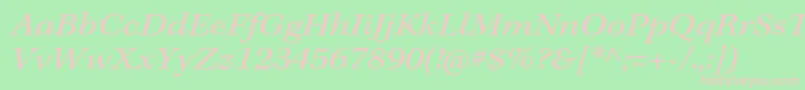 KeplerstdExtit-fontti – vaaleanpunaiset fontit vihreällä taustalla