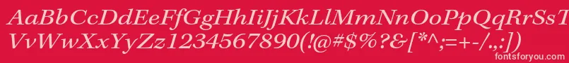 KeplerstdExtit-fontti – vaaleanpunaiset fontit punaisella taustalla