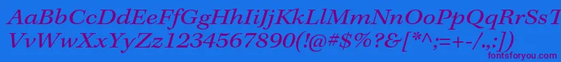 フォントKeplerstdExtit – 紫色のフォント、青い背景