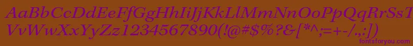 フォントKeplerstdExtit – 紫色のフォント、茶色の背景