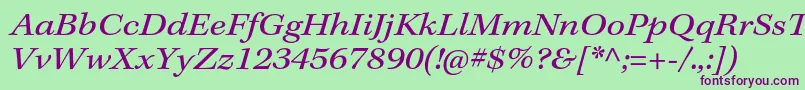 フォントKeplerstdExtit – 緑の背景に紫のフォント