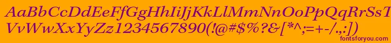 KeplerstdExtit-Schriftart – Violette Schriften auf orangefarbenem Hintergrund
