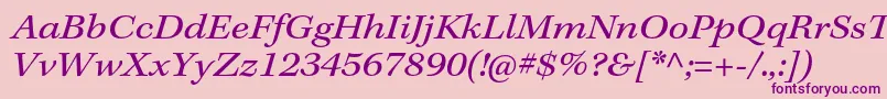 KeplerstdExtit-fontti – violetit fontit vaaleanpunaisella taustalla