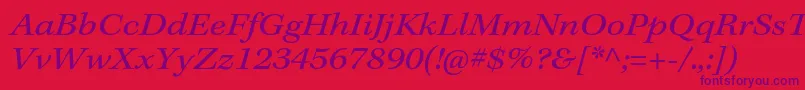 KeplerstdExtit-fontti – violetit fontit punaisella taustalla