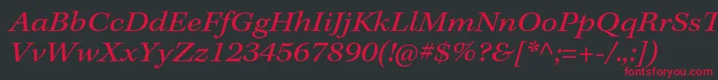 フォントKeplerstdExtit – 黒い背景に赤い文字