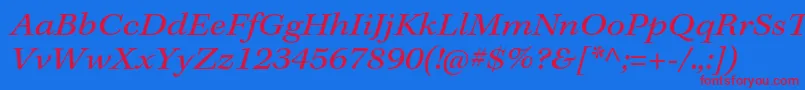 KeplerstdExtit-fontti – punaiset fontit sinisellä taustalla