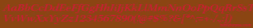 KeplerstdExtit-fontti – punaiset fontit ruskealla taustalla