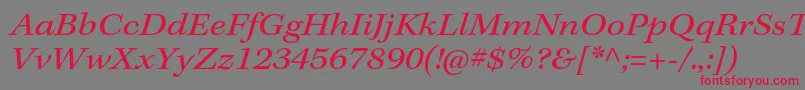 KeplerstdExtit-fontti – punaiset fontit harmaalla taustalla