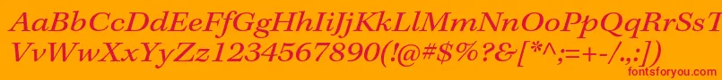 KeplerstdExtit-Schriftart – Rote Schriften auf orangefarbenem Hintergrund