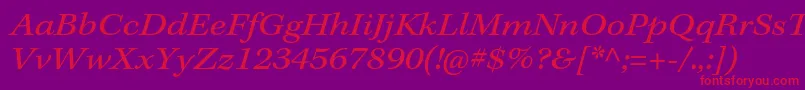 KeplerstdExtit-Schriftart – Rote Schriften auf violettem Hintergrund