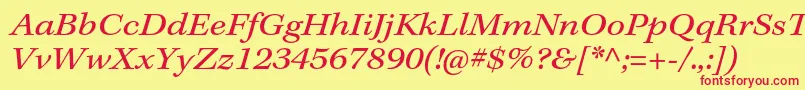 フォントKeplerstdExtit – 赤い文字の黄色い背景