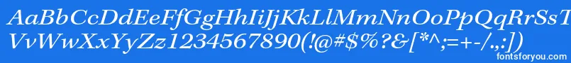 Czcionka KeplerstdExtit – białe czcionki na niebieskim tle