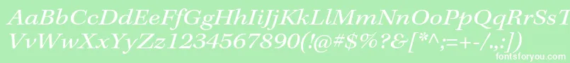 KeplerstdExtit-fontti – valkoiset fontit vihreällä taustalla