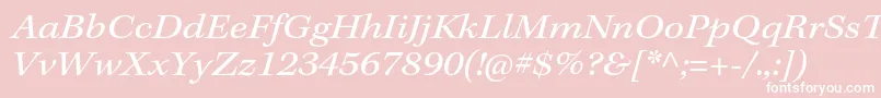Czcionka KeplerstdExtit – białe czcionki na różowym tle