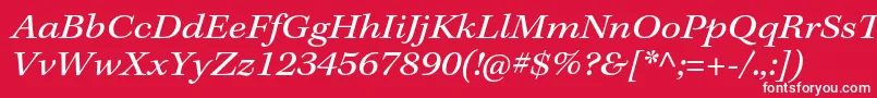 Czcionka KeplerstdExtit – białe czcionki na czerwonym tle