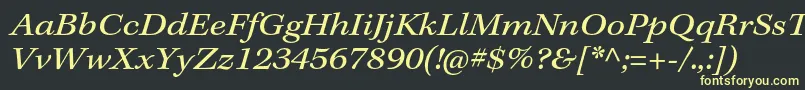 KeplerstdExtit-fontti – keltaiset fontit mustalla taustalla