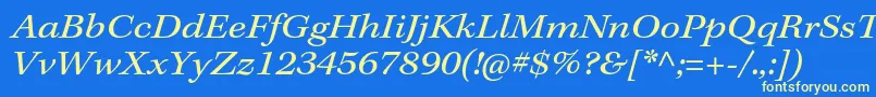 KeplerstdExtit-Schriftart – Gelbe Schriften auf blauem Hintergrund