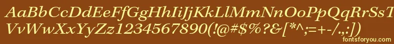 KeplerstdExtit-Schriftart – Gelbe Schriften auf braunem Hintergrund