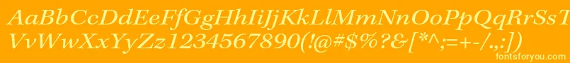 Шрифт KeplerstdExtit – жёлтые шрифты на оранжевом фоне