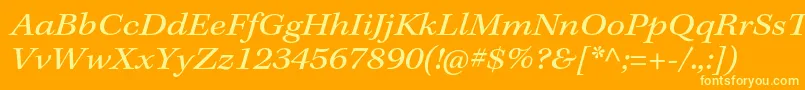 フォントKeplerstdExtit – オレンジの背景に黄色の文字