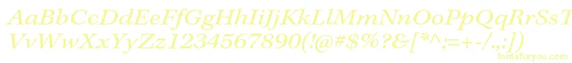 フォントKeplerstdExtit – 白い背景に黄色の文字