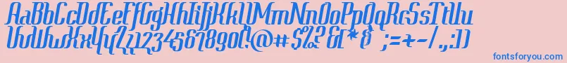 ContextSimplexClipped-Schriftart – Blaue Schriften auf rosa Hintergrund