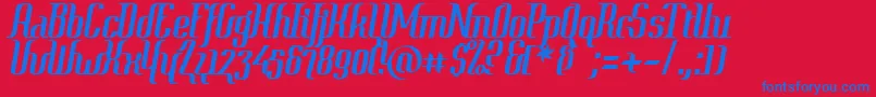 ContextSimplexClipped Font – Blue Fonts on Red Background