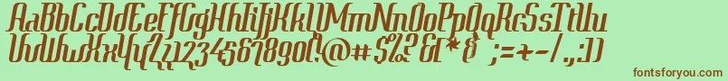 Шрифт ContextSimplexClipped – коричневые шрифты на зелёном фоне