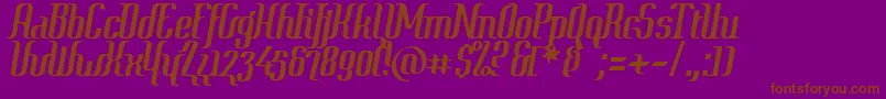 フォントContextSimplexClipped – 紫色の背景に茶色のフォント