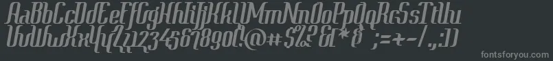 フォントContextSimplexClipped – 黒い背景に灰色の文字