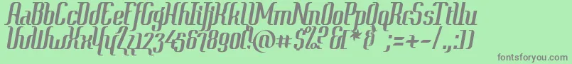 ContextSimplexClipped Font – Gray Fonts on Green Background