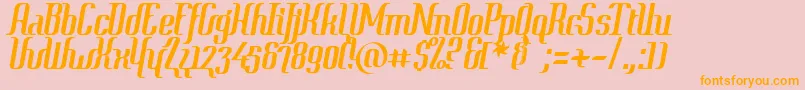 ContextSimplexClipped-Schriftart – Orangefarbene Schriften auf rosa Hintergrund