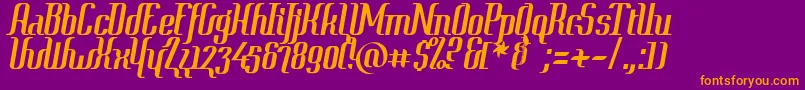 ContextSimplexClipped Font – Orange Fonts on Purple Background