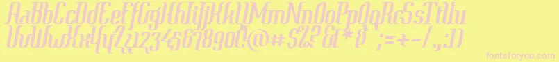 ContextSimplexClipped Font – Pink Fonts on Yellow Background