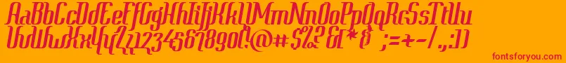 ContextSimplexClipped Font – Red Fonts on Orange Background