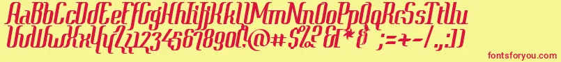 ContextSimplexClipped Font – Red Fonts on Yellow Background