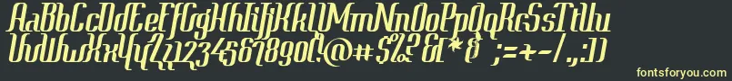 ContextSimplexClipped Font – Yellow Fonts on Black Background