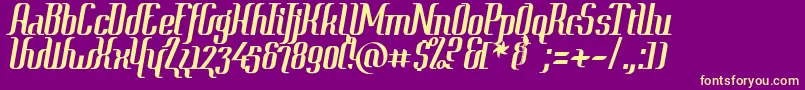 ContextSimplexClipped-Schriftart – Gelbe Schriften auf violettem Hintergrund