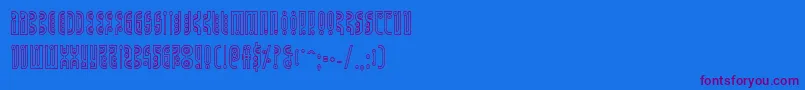 Undergroundroseout-Schriftart – Violette Schriften auf blauem Hintergrund