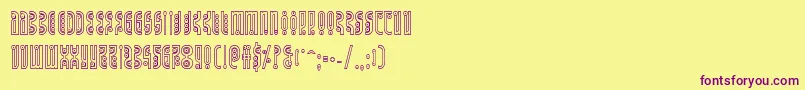 Undergroundroseout-Schriftart – Violette Schriften auf gelbem Hintergrund