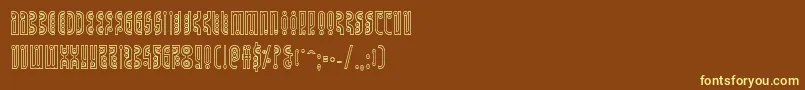 Fonte Undergroundroseout – fontes amarelas em um fundo marrom