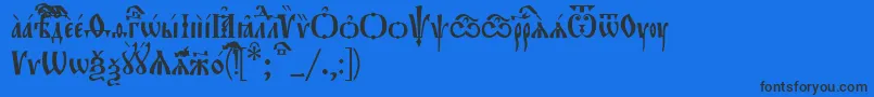 EvangelieUcs Font – Black Fonts on Blue Background