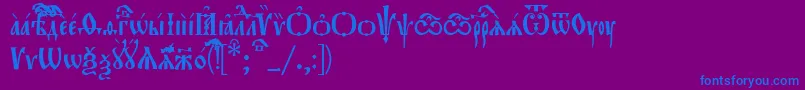 EvangelieUcs Font – Blue Fonts on Purple Background