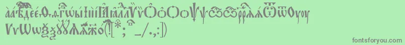 EvangelieUcs Font – Gray Fonts on Green Background