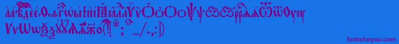 EvangelieUcs Font – Purple Fonts on Blue Background