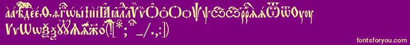 EvangelieUcs Font – Yellow Fonts on Purple Background