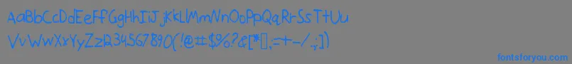 フォントOnthemove – 灰色の背景に青い文字