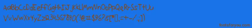 Weitere Informationen zur Onthemove-Schriftart Onthemove-Schriftart – Braune Schriften auf blauem Hintergrund
