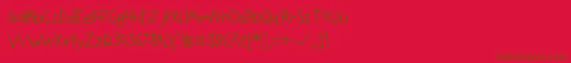 Onthemove-fontti – ruskeat fontit punaisella taustalla