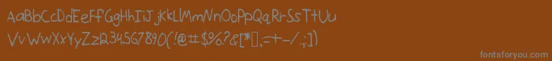 フォントOnthemove – 茶色の背景に灰色の文字